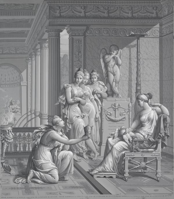Les Papiers Peints Panoramiques | Manufacture Dufour à Paris - 1815 - Psyché rapportant à Vénus un vase d'eau de la fontaine de Jouvence